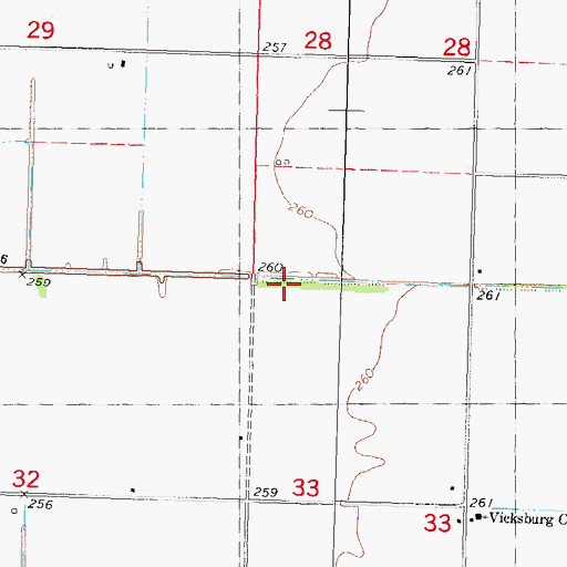 Topographic Map of Ditch Number 16, MO