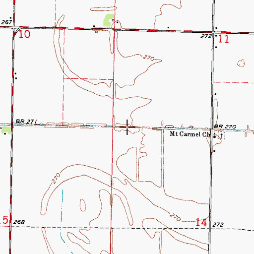 Topographic Map of Ditch Number 23, MO