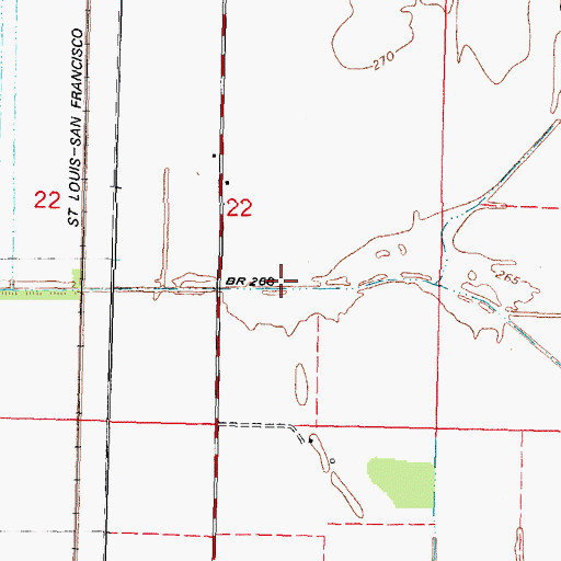 Topographic Map of Ditch Number 24, MO
