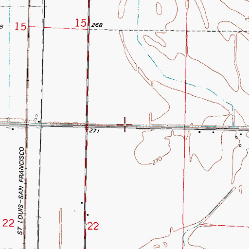 Topographic Map of Ditch Number 25, MO