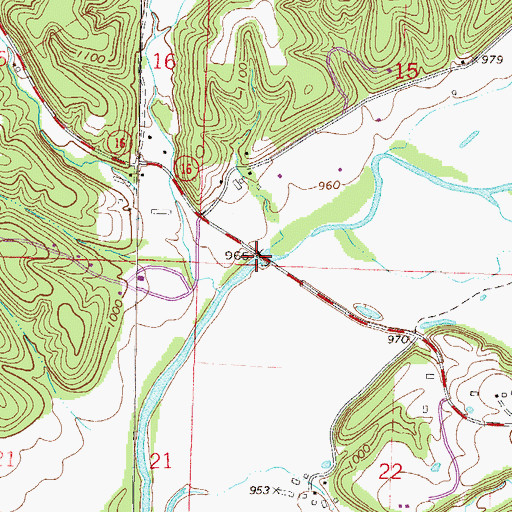 Topographic Map of Fisher Ford Bridge, AR