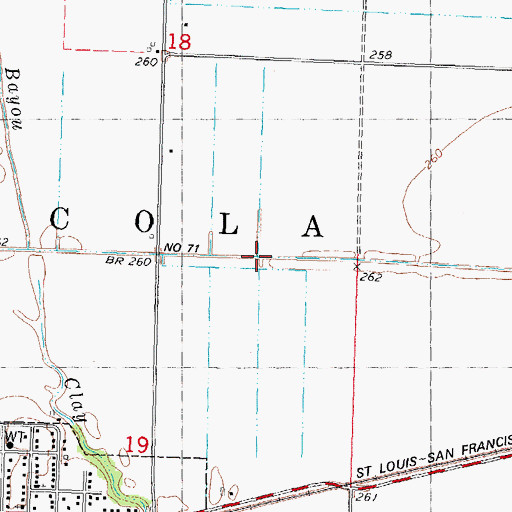 Topographic Map of Ditch Number 71, MO