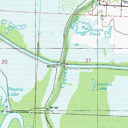 Topographic Map of Number 3 Bridge (historical), MO