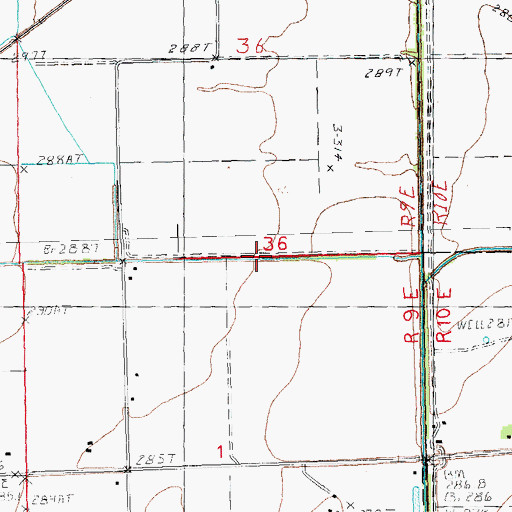 Topographic Map of Poplar Creek Lateral District Number 16, MO