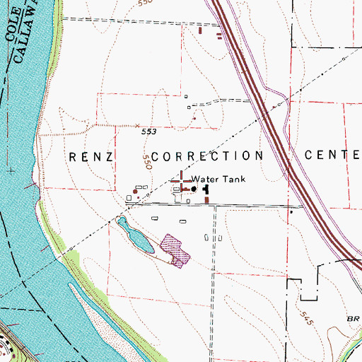 Topographic Map of Renz Correction Center (historical), MO