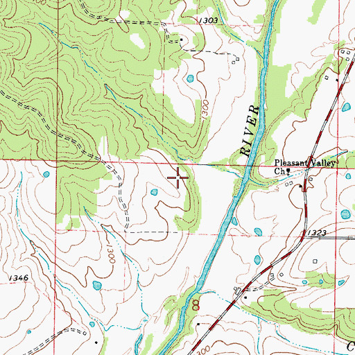 Topographic Map of Compton (historical), MO