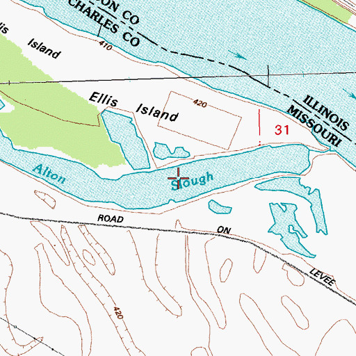 Topographic Map of Alton Slough, MO