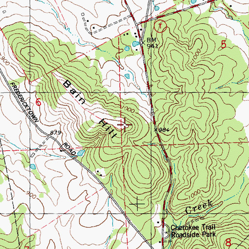 Topographic Map of Bain Hill, MO