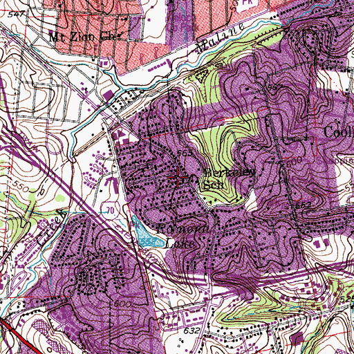 Topographic Map of Berkeley School, MO