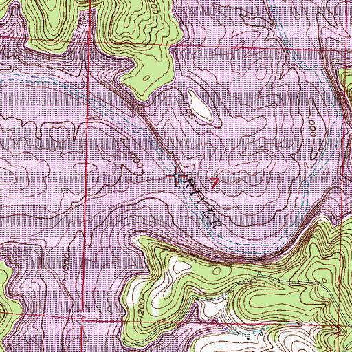 Topographic Map of Little Clifty Creek, AR