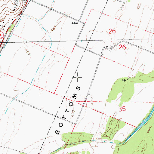 Topographic Map of Darst Bottoms, MO