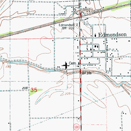 Topographic Map of Wedlock Elementary School, AR