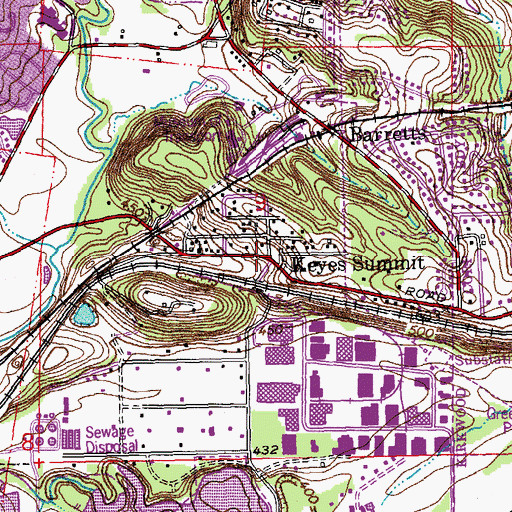 Topographic Map of Keyes Summit, MO