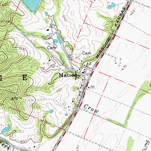 Topographic Map of Matson, MO