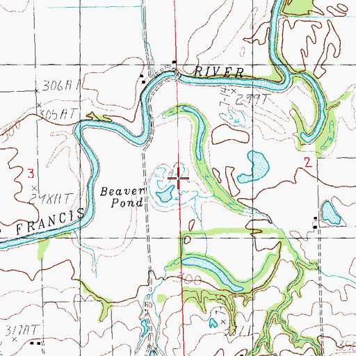 Topographic Map of Beaver Pond, AR