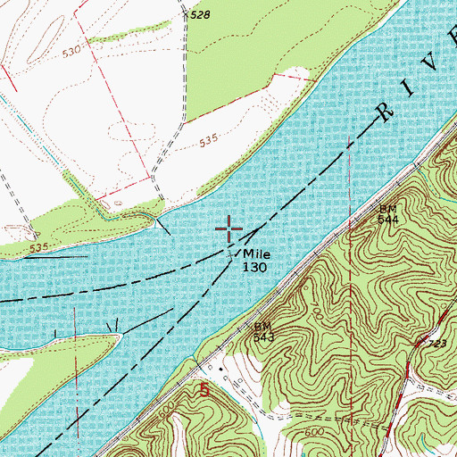 Topographic Map of Osage River, MO