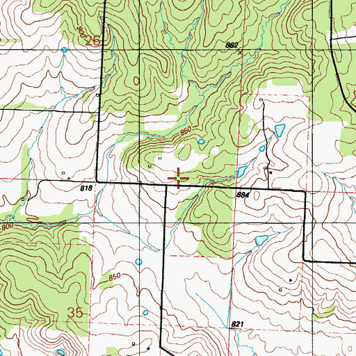 Topographic Map of Shady Nook School (historical), MO