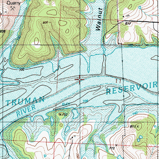 Topographic Map of Slough Branch, MO