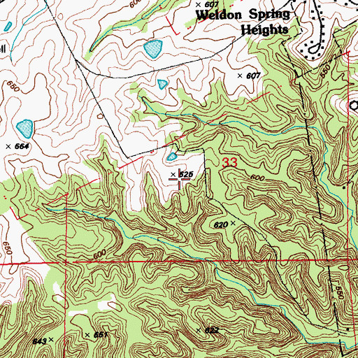 Topographic Map of University of Missouri Weldon Spring Experim, MO