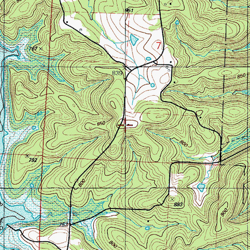 Topographic Map of Valhalla Store (historical), MO