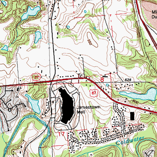 Topographic Map of Vossenkemper School, MO