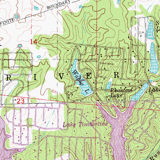 Topographic Map of Wahoo Lake, MO