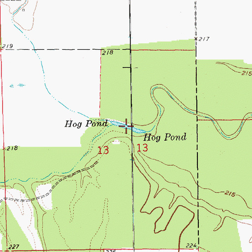 Topographic Map of Hog Pond, AR