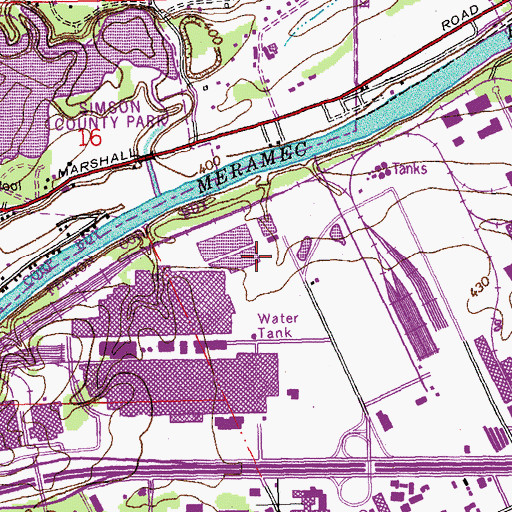 Topographic Map of Steubs Field (historical), MO