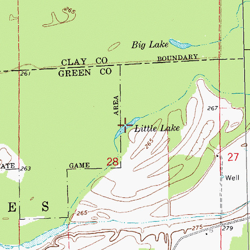 Topographic Map of Little Lake, AR