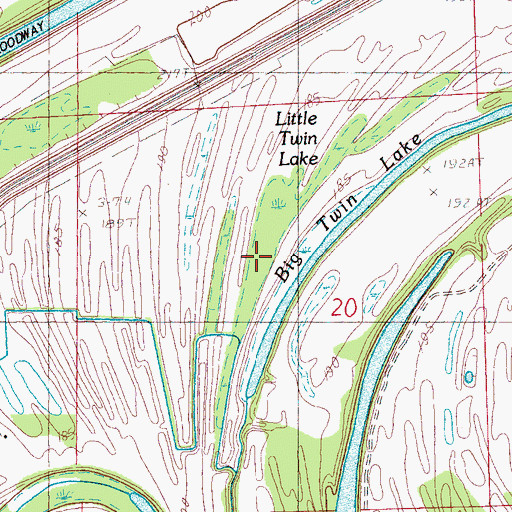 Topographic Map of Little Twin Lake, AR