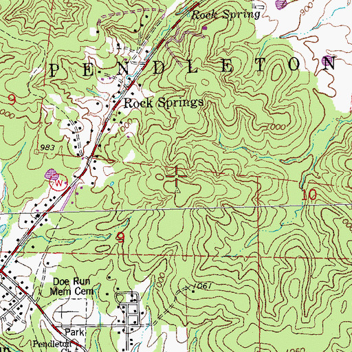 Topographic Map of Chalk Hill, MO