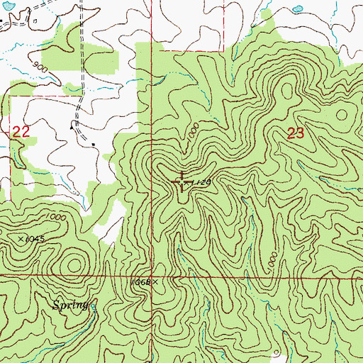 Topographic Map of Gruner Hill, MO