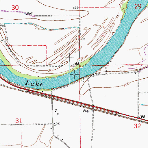 Topographic Map of Noble Lake, AR