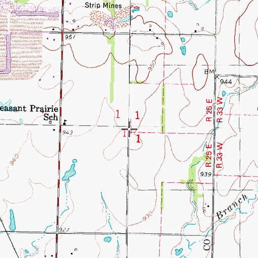 Topographic Map of Cherokee Plains, MO