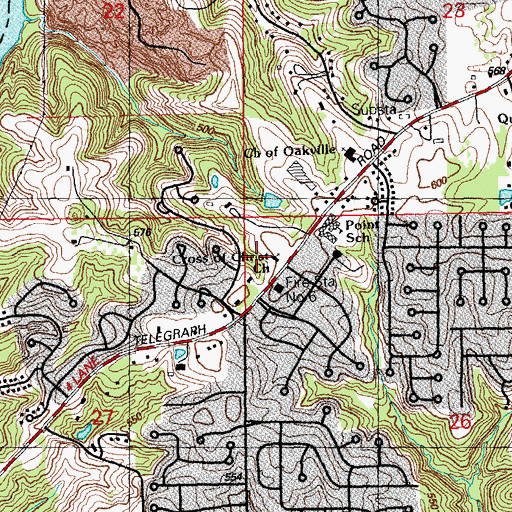 Topographic Map of Cross of Christ Church, MO