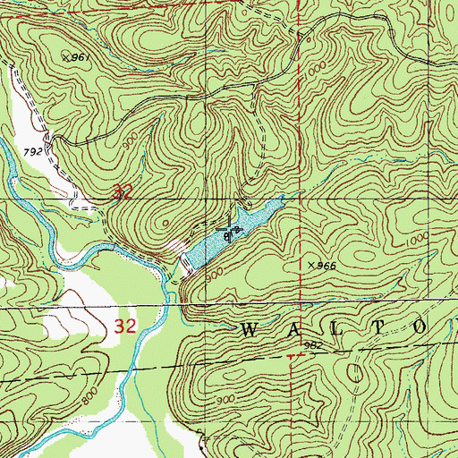 Topographic Map of Timberlane Lake, MO