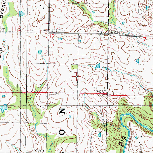 Topographic Map of Harrison County, MO