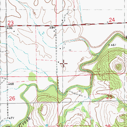 Topographic Map of Barber Airport, MO