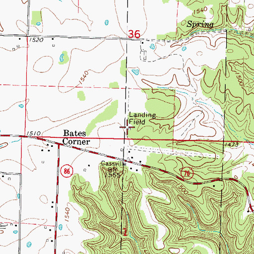 Topographic Map of Timber Line Airpark, MO
