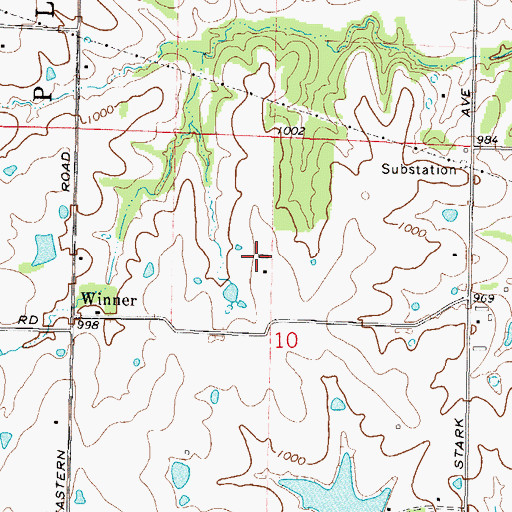 Topographic Map of Kitty Hawk Estates Airport, MO