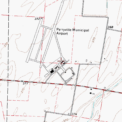 Topographic Map of Perryville Regional Airport, MO