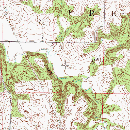 Topographic Map of Smitty's Landing, MO