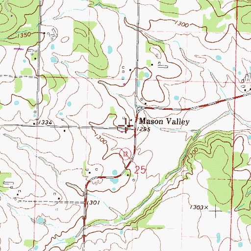 Topographic Map of Mason Valley Baptist Church, AR