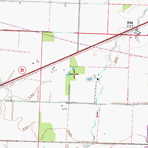 Topographic Map of KCGQ-FM (Gordonville), MO