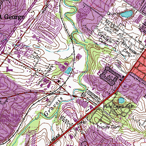 Topographic Map of KHTR-FM (St Louis), MO