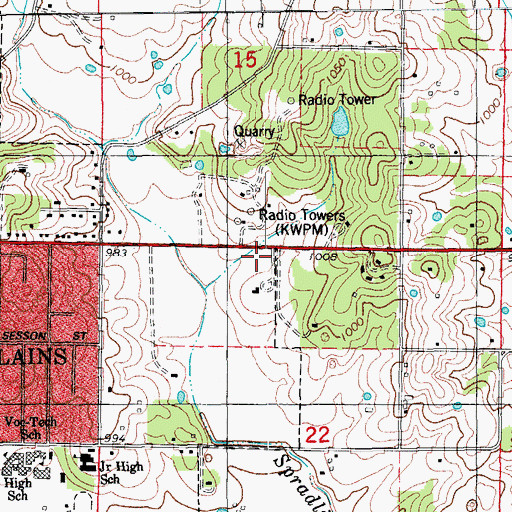 Topographic Map of KWPM-AM (West Plains), MO