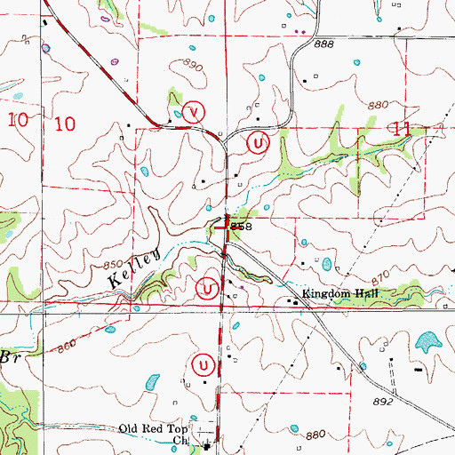 Topographic Map of Roberts School (historical), MO