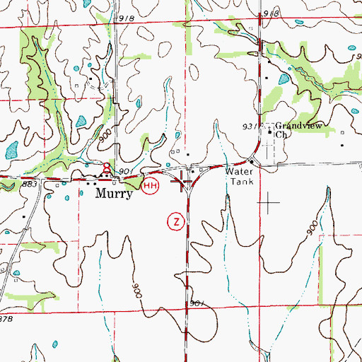 Topographic Map of Murry School (historical), MO
