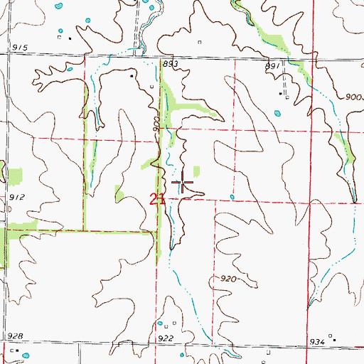 Topographic Map of Points (historical), MO