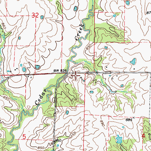 Topographic Map of McGuire School (historical), MO